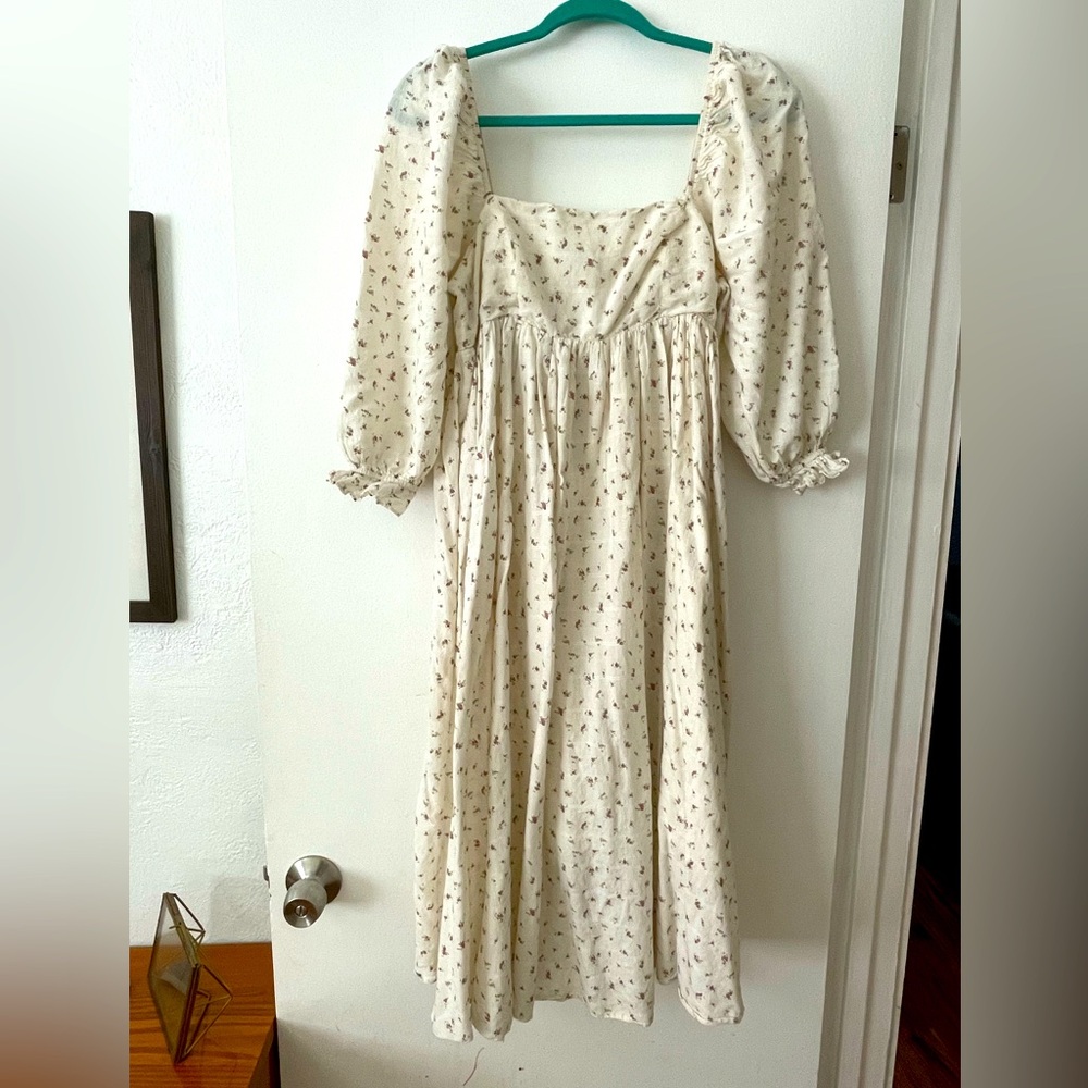 Storia Floral Babydoll Midi Dress